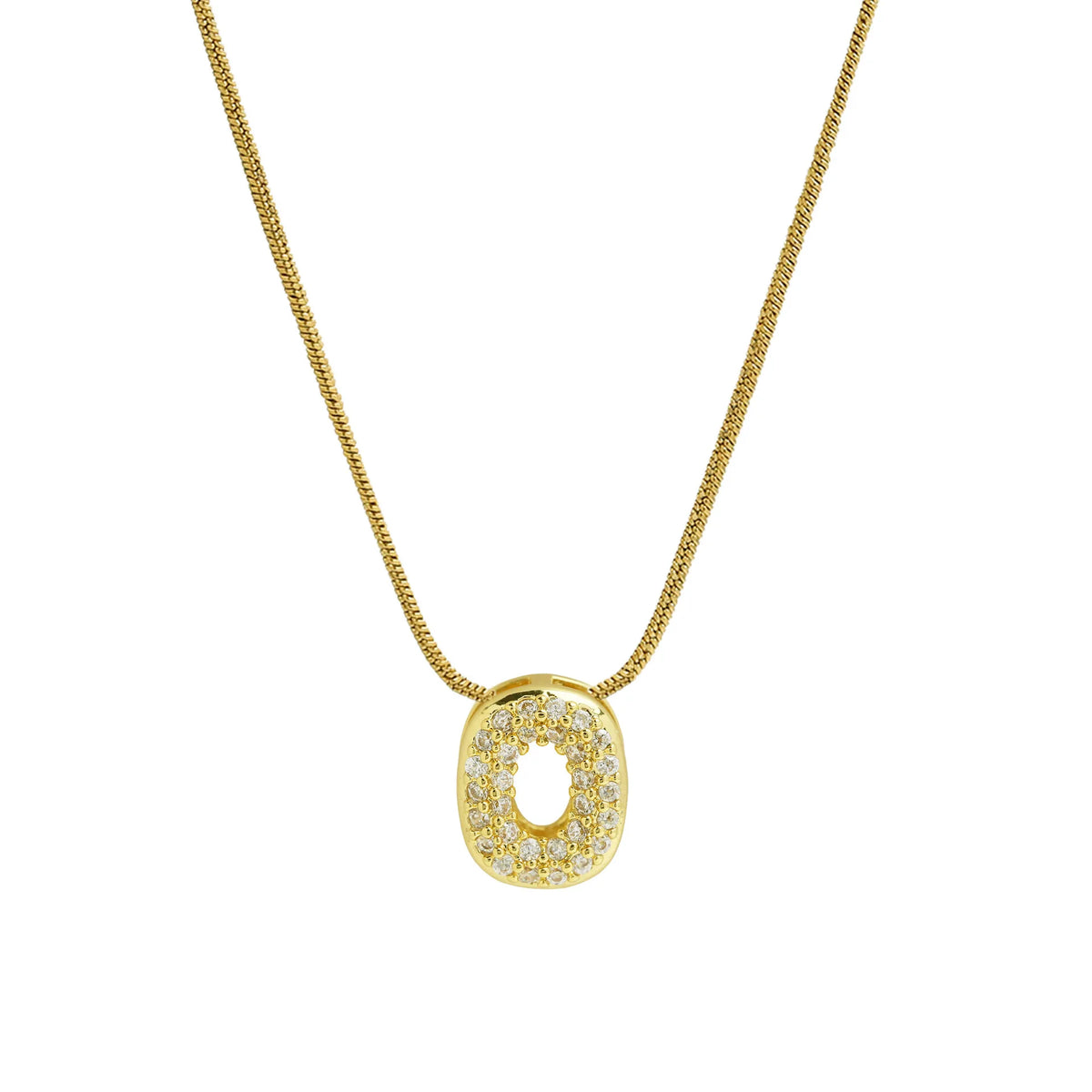 Rhinestone initial pendant necklace o