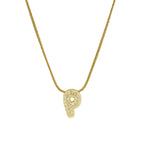 Rhinestone initial pendant necklace p