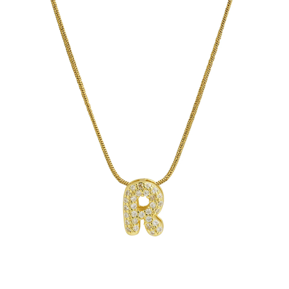 Rhinestone initial pendant necklace r