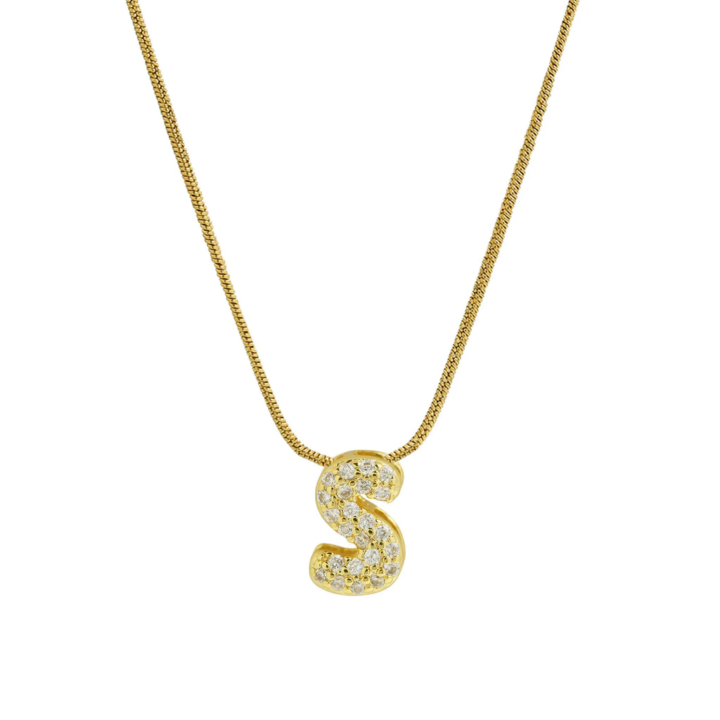 Rhinestone initial pendant necklace s