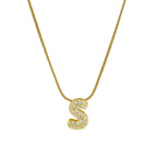 Rhinestone initial pendant necklace s