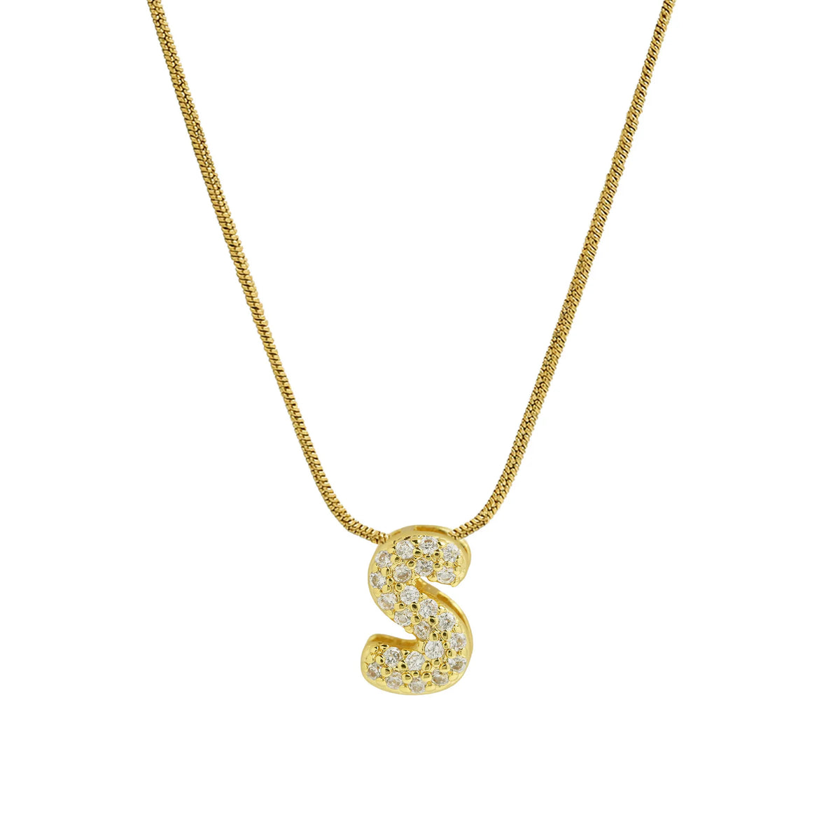 Rhinestone initial pendant necklace s