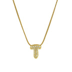 Rhinestone initial pendant necklace t