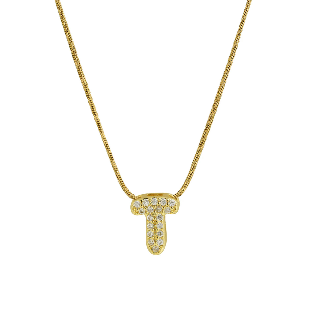 Rhinestone initial pendant necklace t