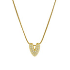 Rhinestone initial pendant necklace v