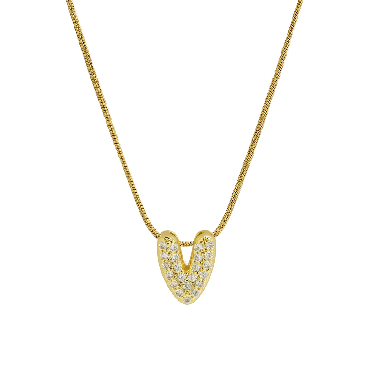 Rhinestone initial pendant necklace v