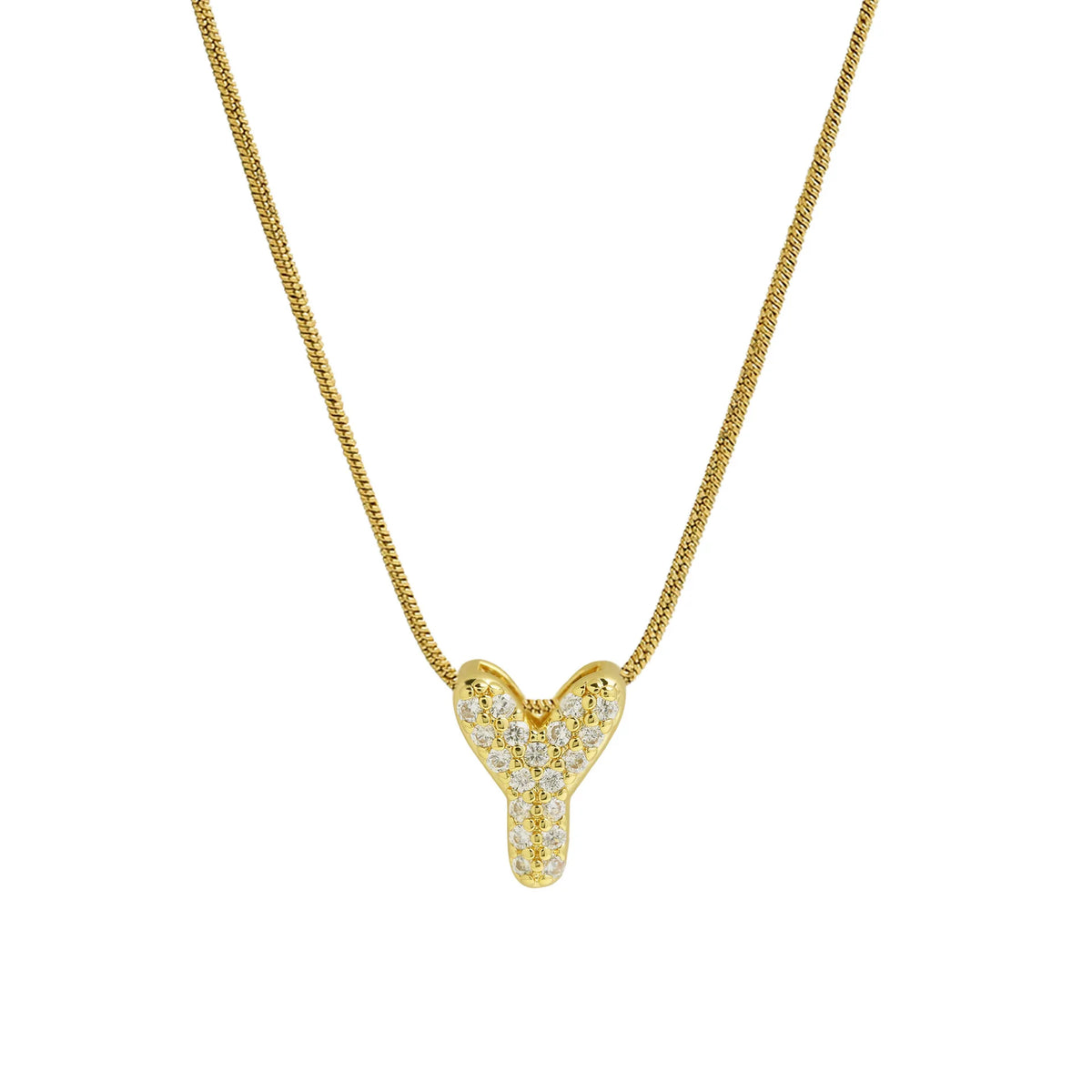 Rhinestone initial pendant necklace y