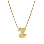 Rhinestone initial pendant necklace z