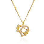Necklace with initial and heart pendant c