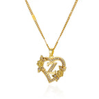 Necklace with initial and heart pendant z