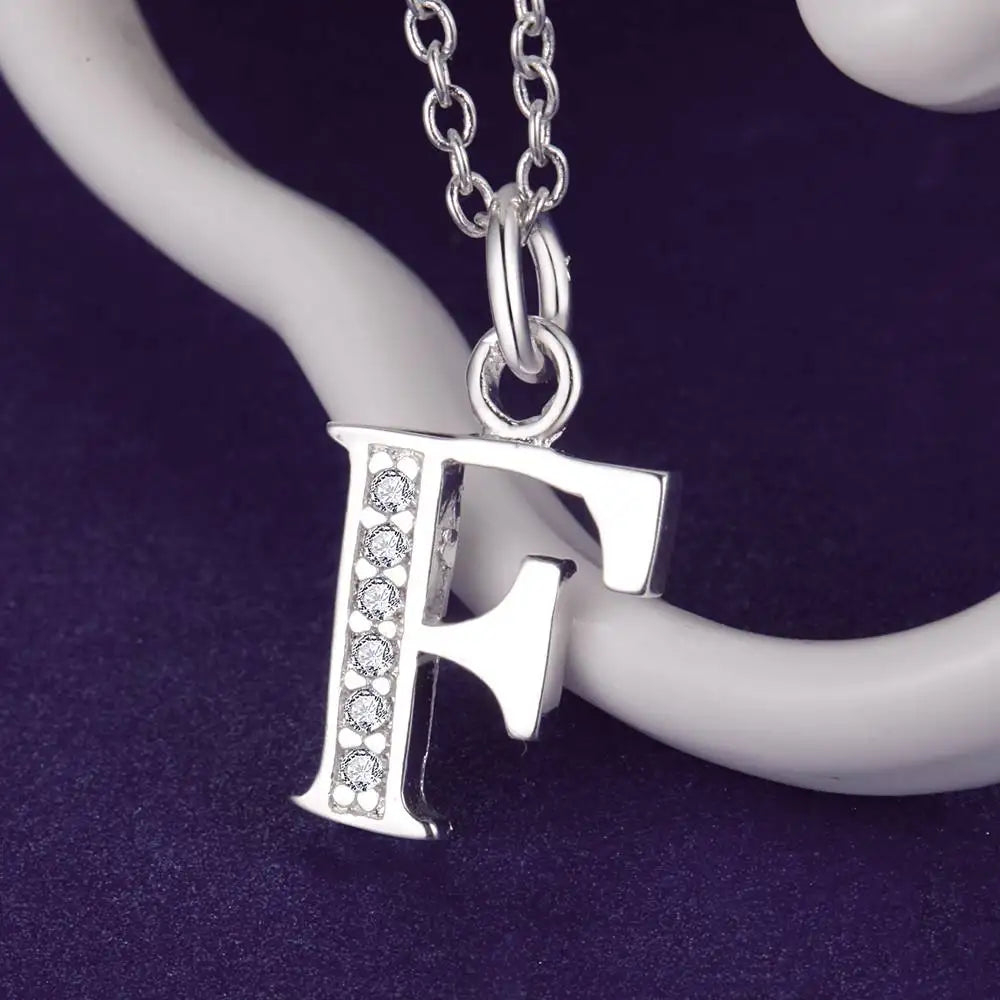 Long necklace with initial pendant f