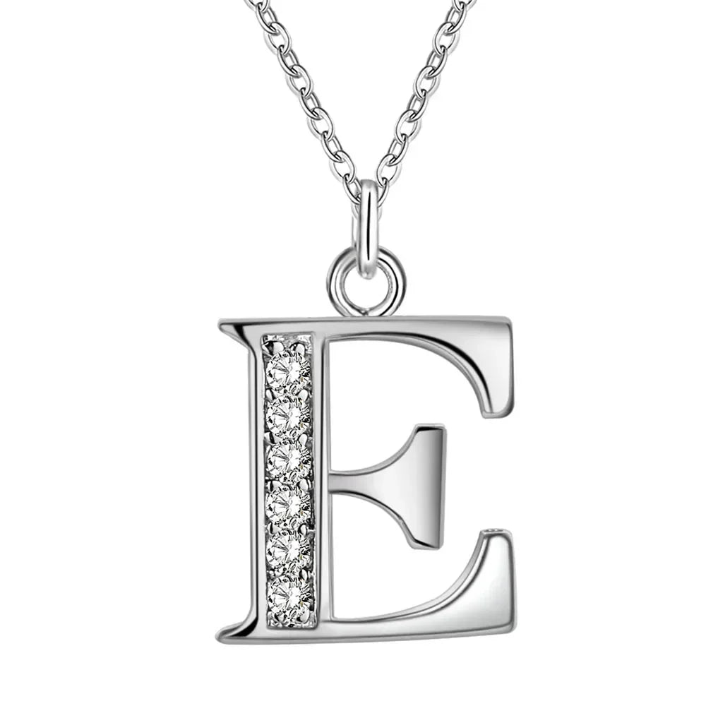 Long necklace with initial pendant e