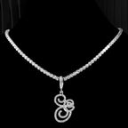 Choker necklace with initial pendant and rhinestones g