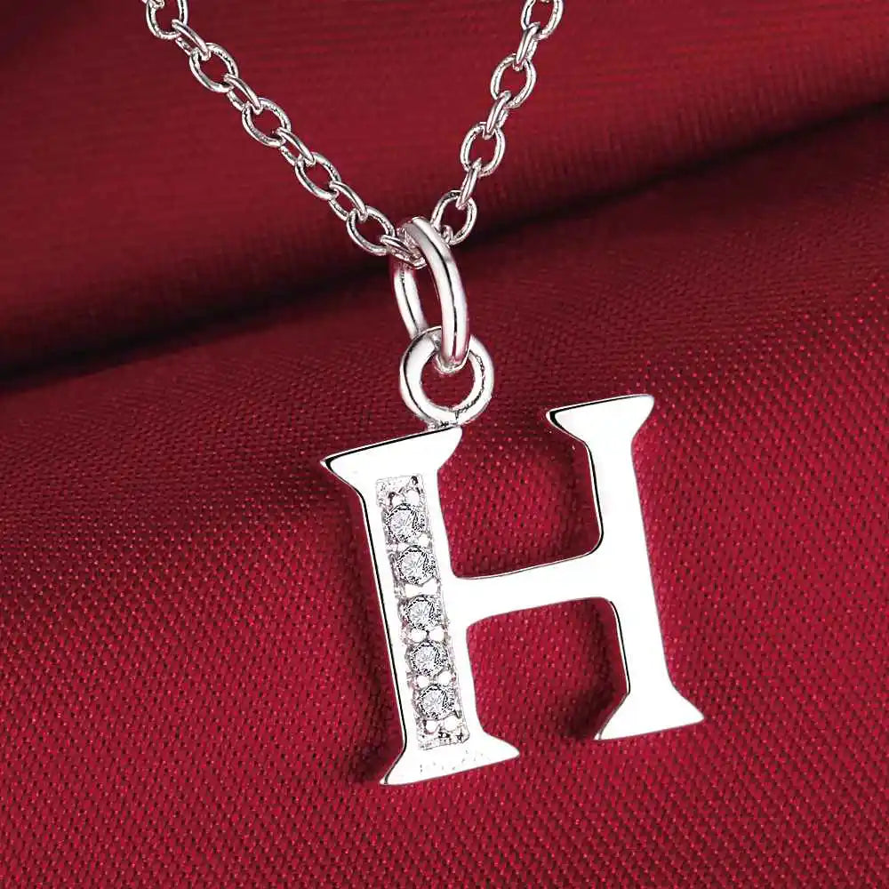 Long necklace with initial pendant h