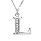 Long necklace with initial pendant l