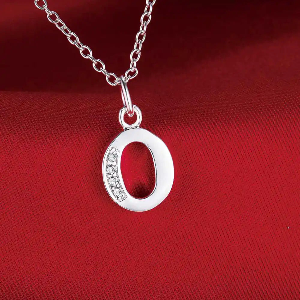 Long necklace with initial pendant o