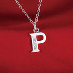 Long necklace with initial pendant p