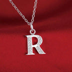Long necklace with initial pendant r