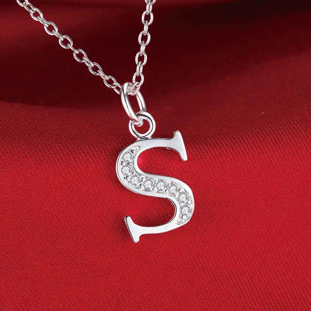Long necklace with initial pendant s