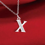 Long necklace with initial pendant x