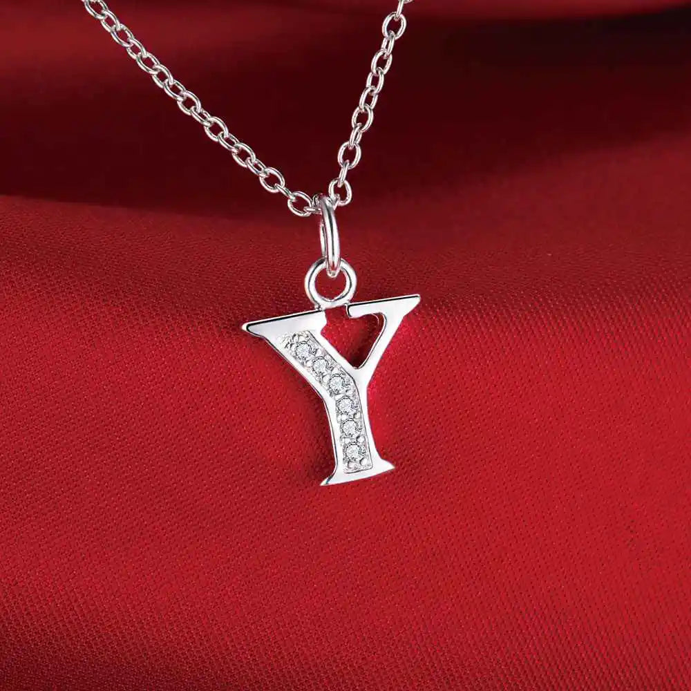 Long necklace with initial pendant y