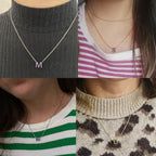 Necklace with initial pendant m