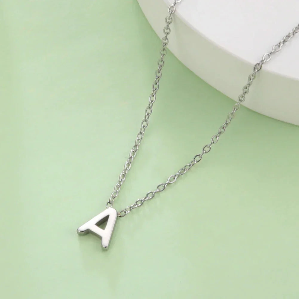Necklace with initial letter pendant