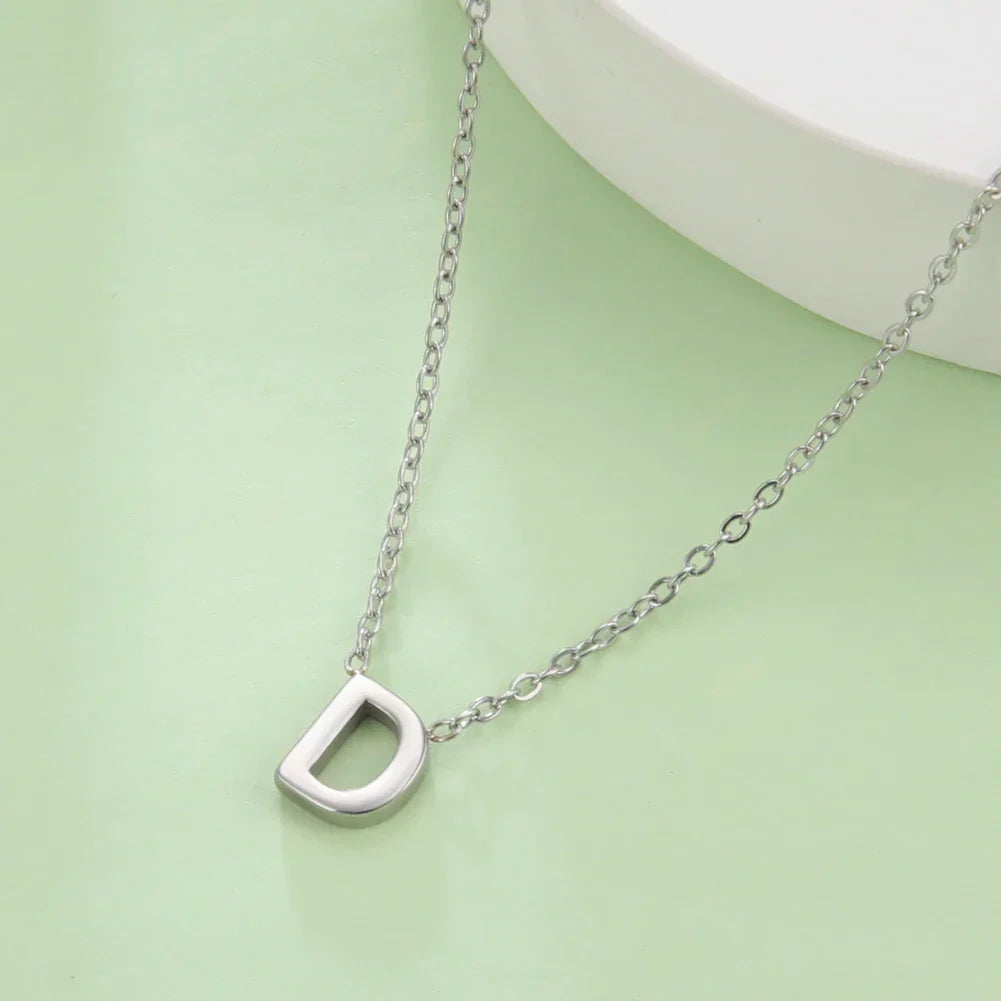 Necklace with initial letter pendant