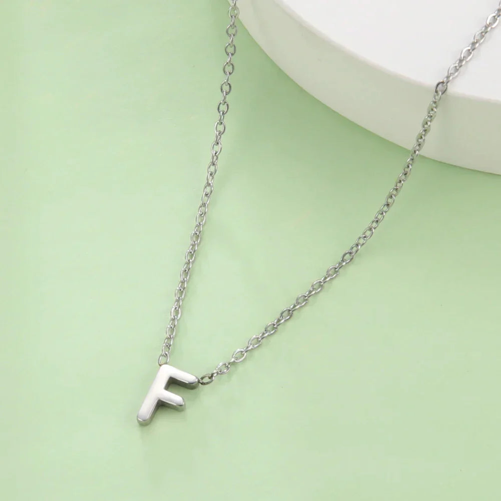 Necklace with initial letter pendant