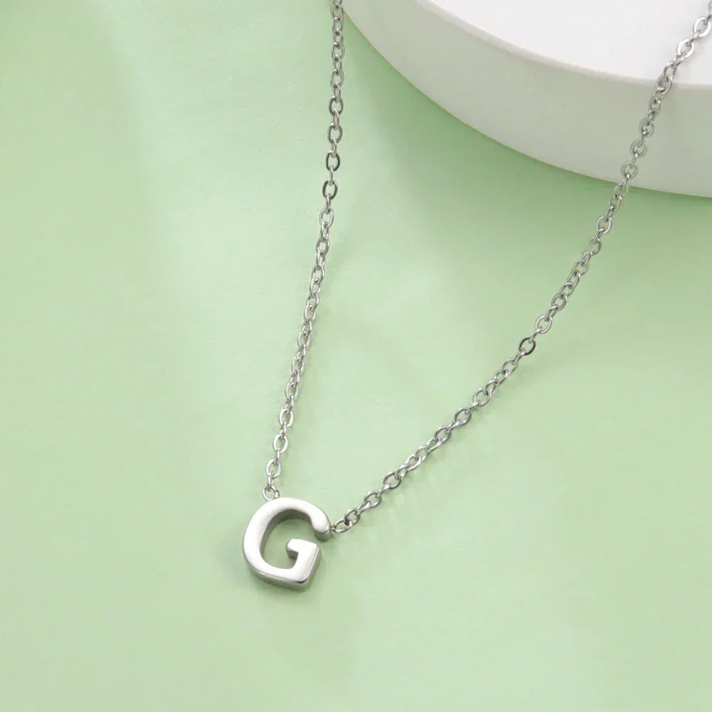 Necklace with initial letter pendant