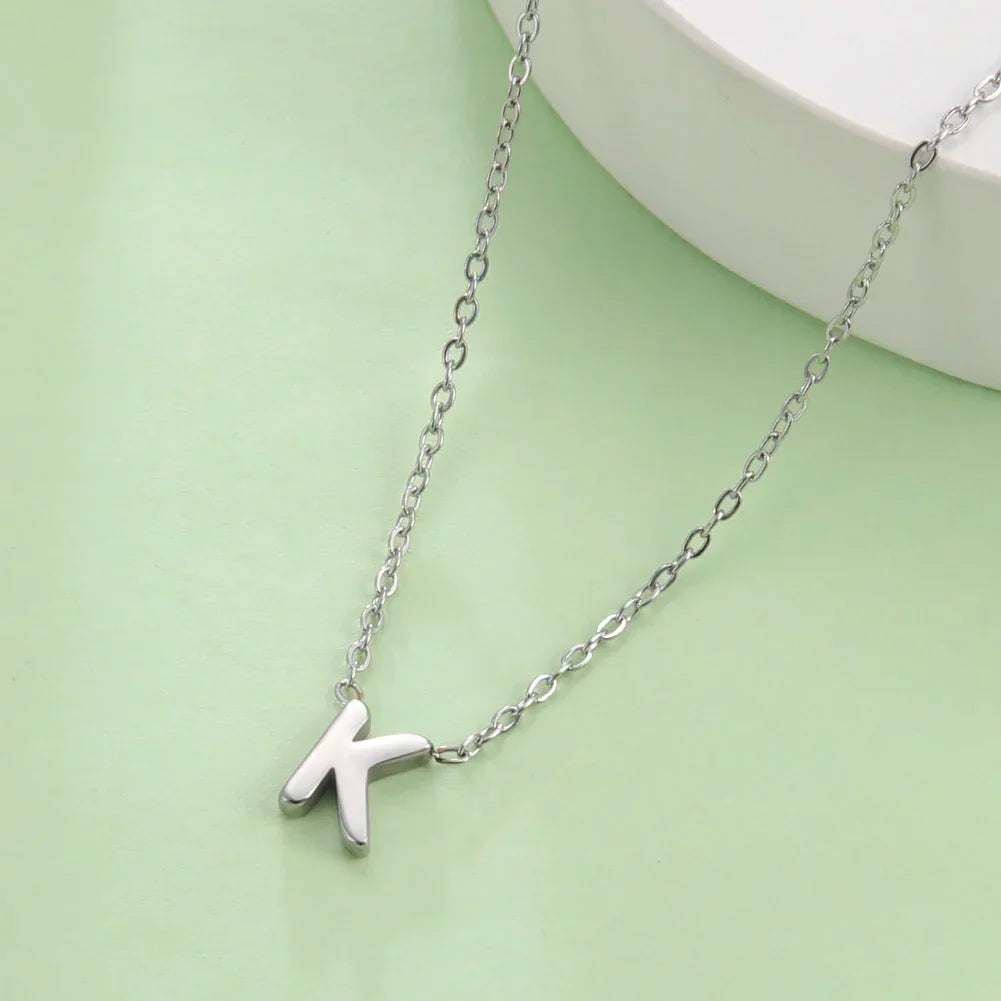 Necklace with initial letter pendant