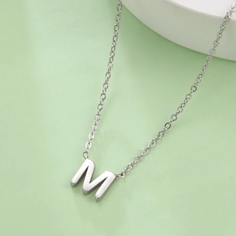 Necklace with initial letter pendant