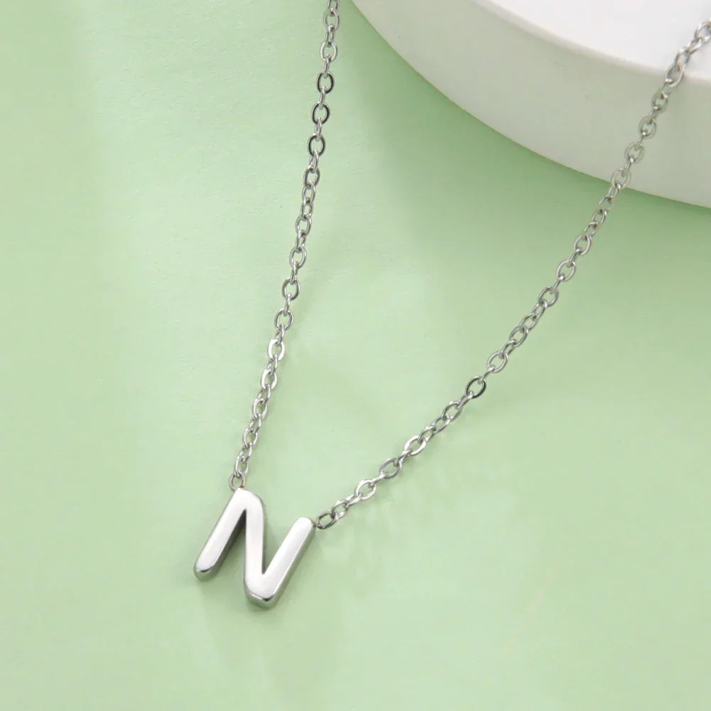 Necklace with initial letter pendant