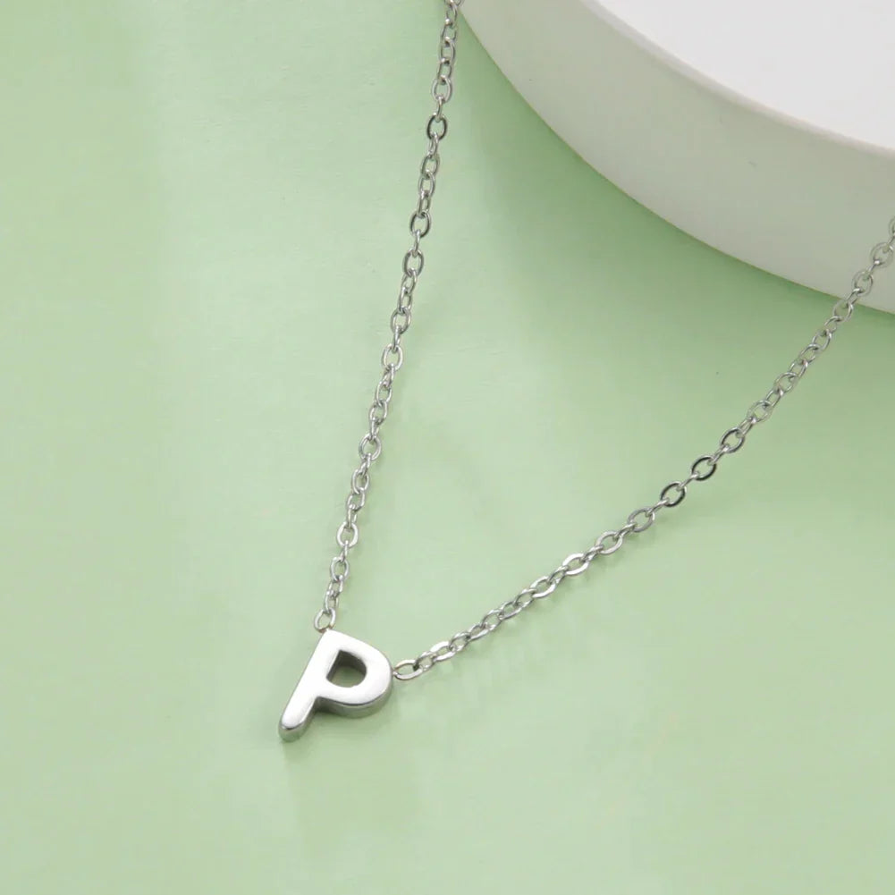 Necklace with initial letter pendant