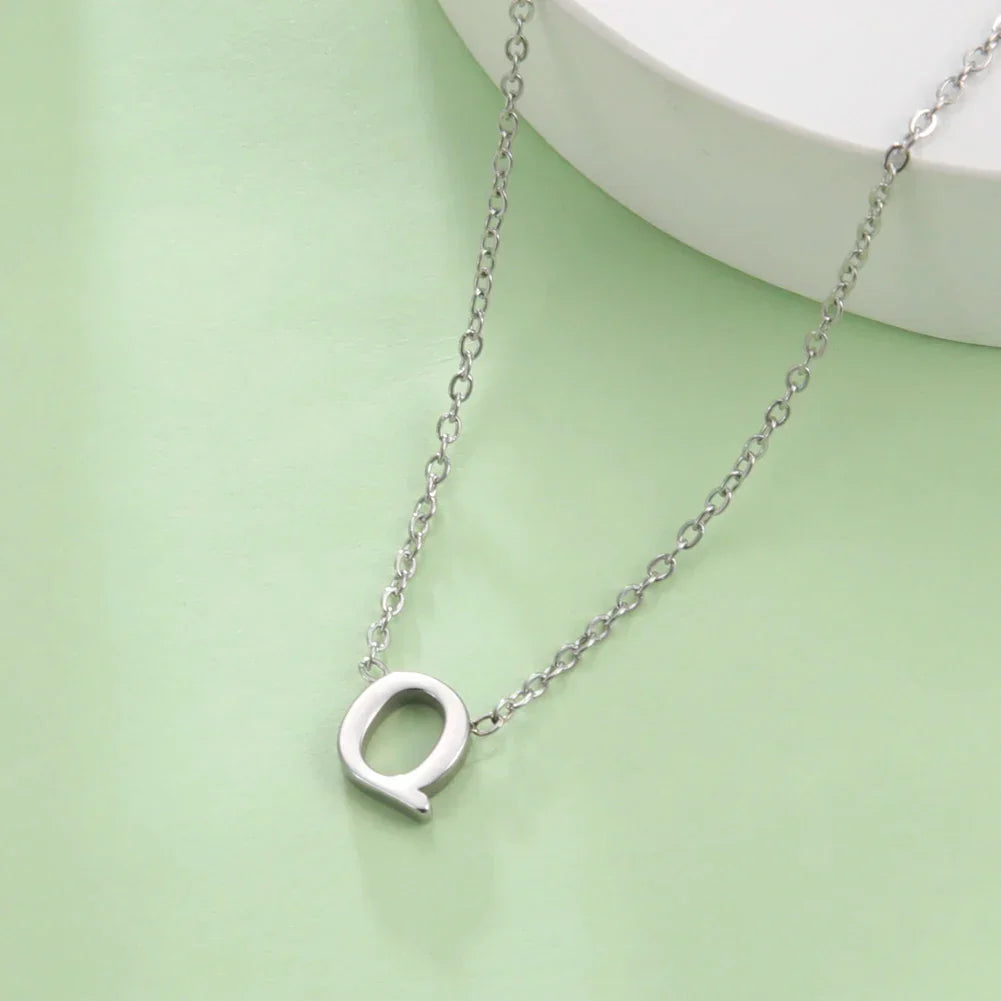 Necklace with initial letter pendant