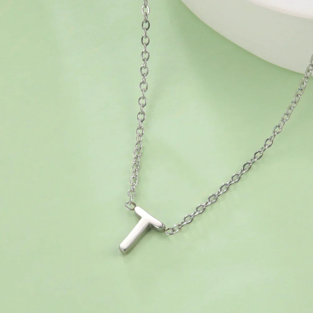 Necklace with initial letter pendant