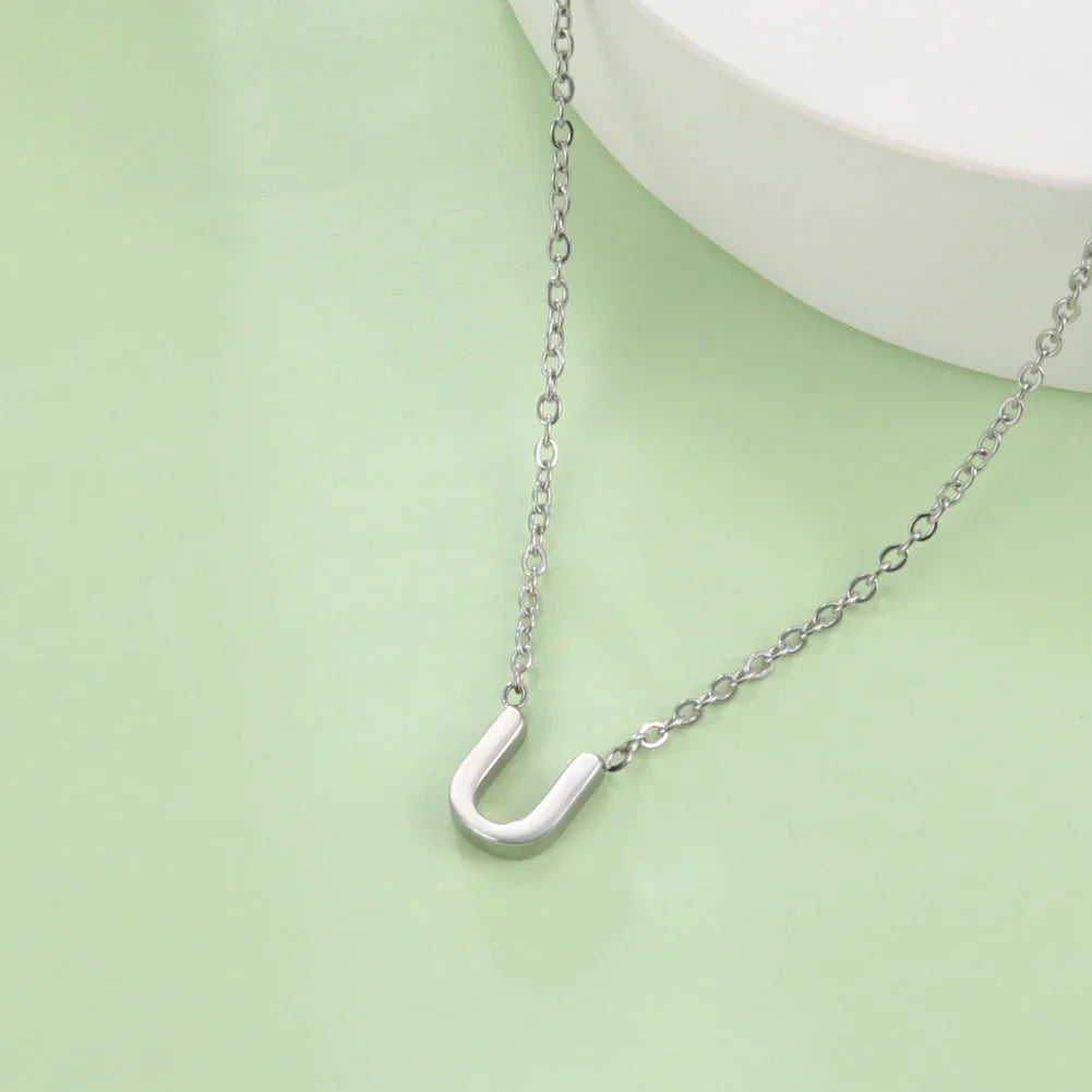 Necklace with initial letter pendant