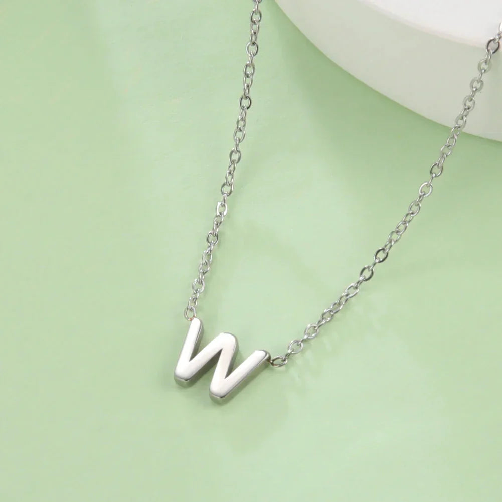 Necklace with initial letter pendant