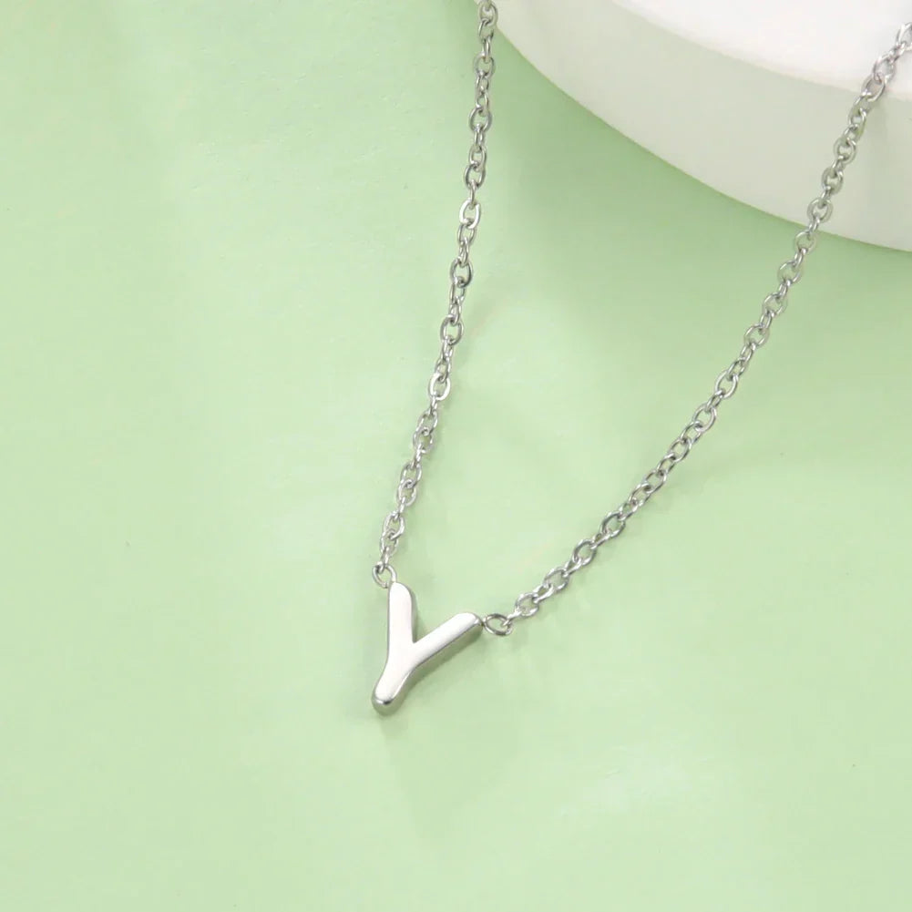 Necklace with initial letter pendant