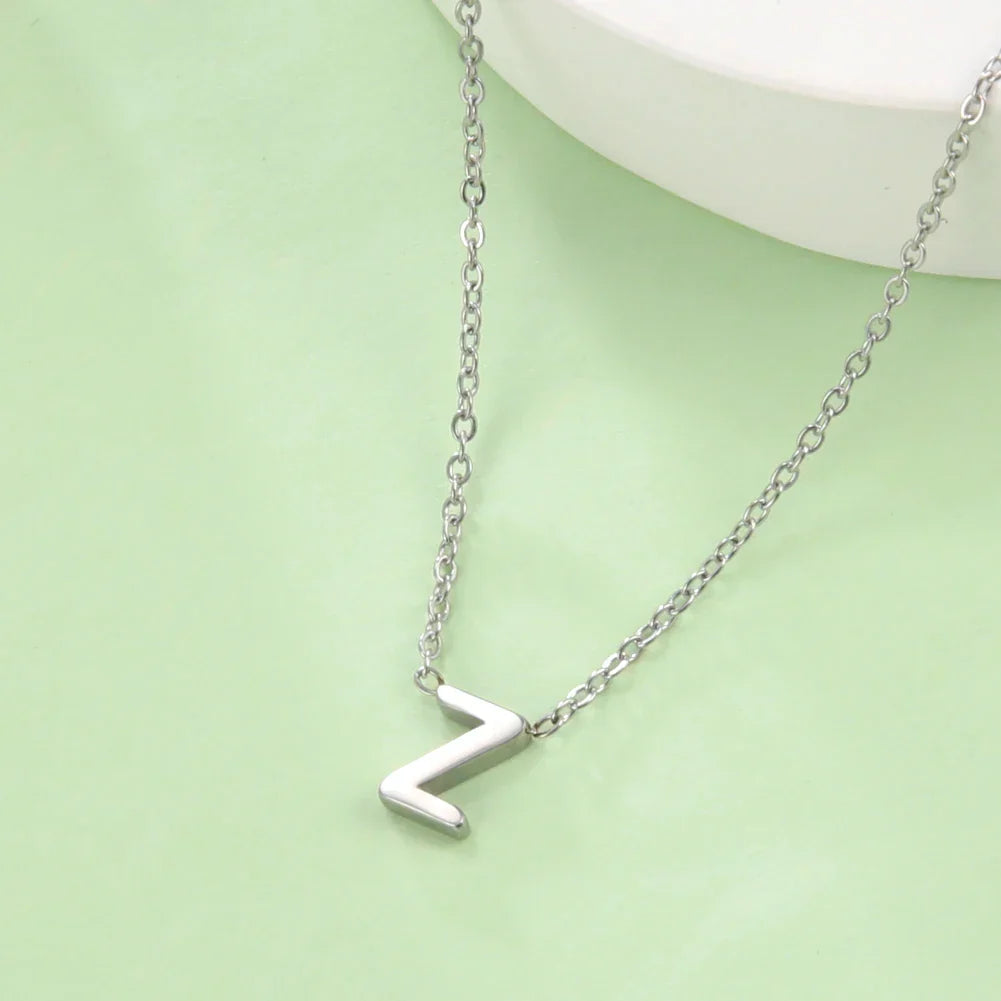 Necklace with initial letter pendant