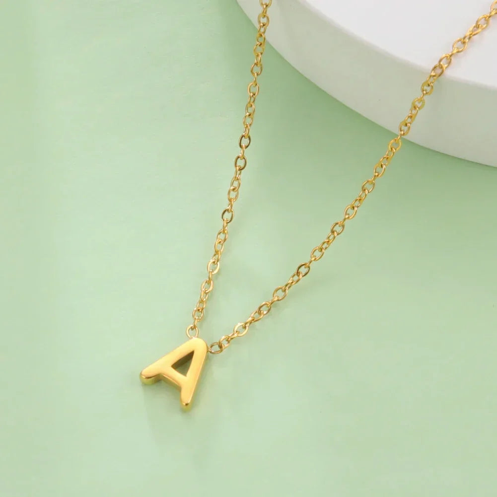 Necklace with initial letter pendant