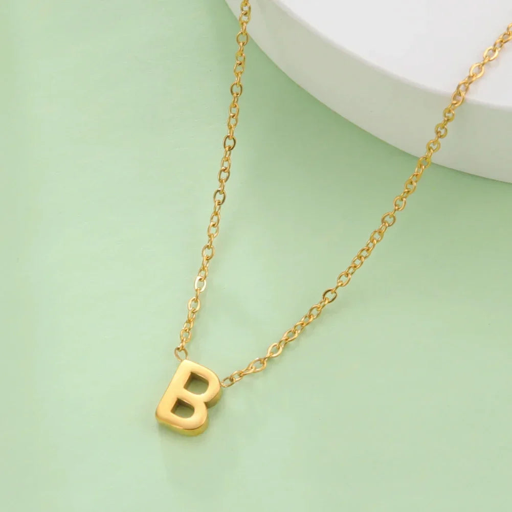 Necklace with initial letter pendant