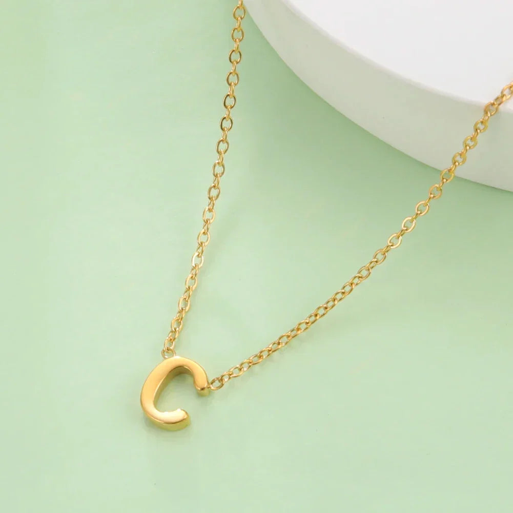 Necklace with initial letter pendant