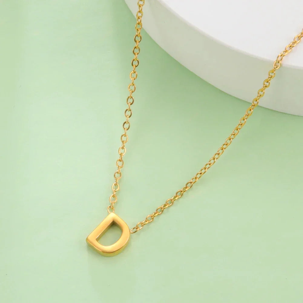 Necklace with initial letter pendant