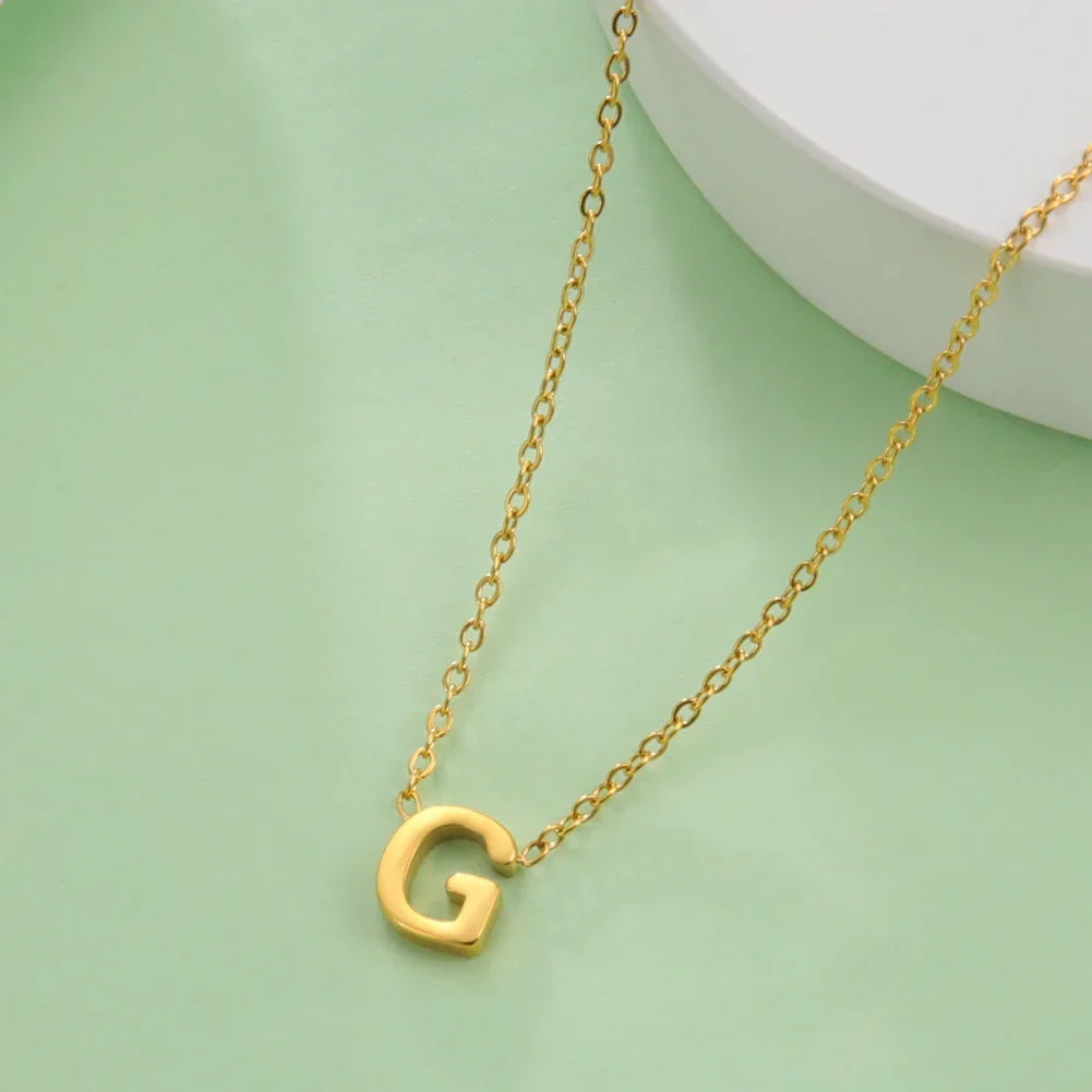 Necklace with initial letter pendant