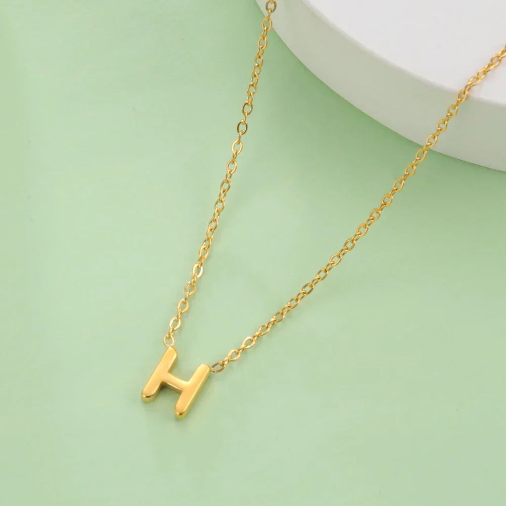 Necklace with initial letter pendant