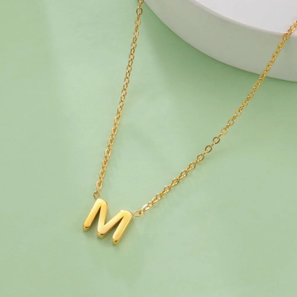Necklace with initial letter pendant
