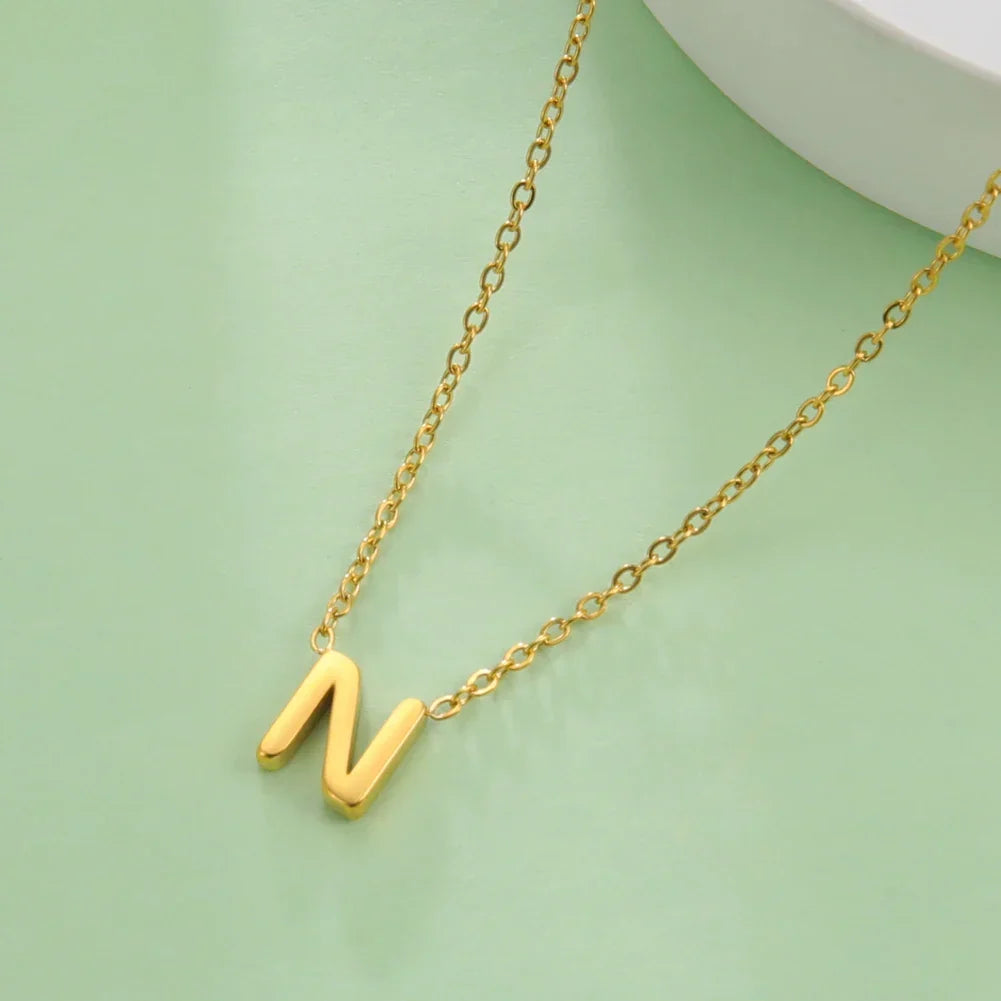 Necklace with initial letter pendant