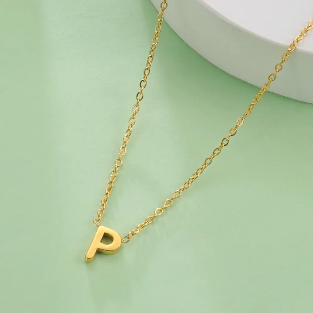 Necklace with initial letter pendant