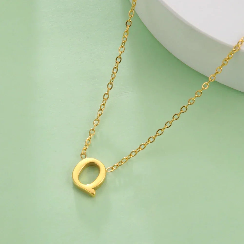 Necklace with initial letter pendant